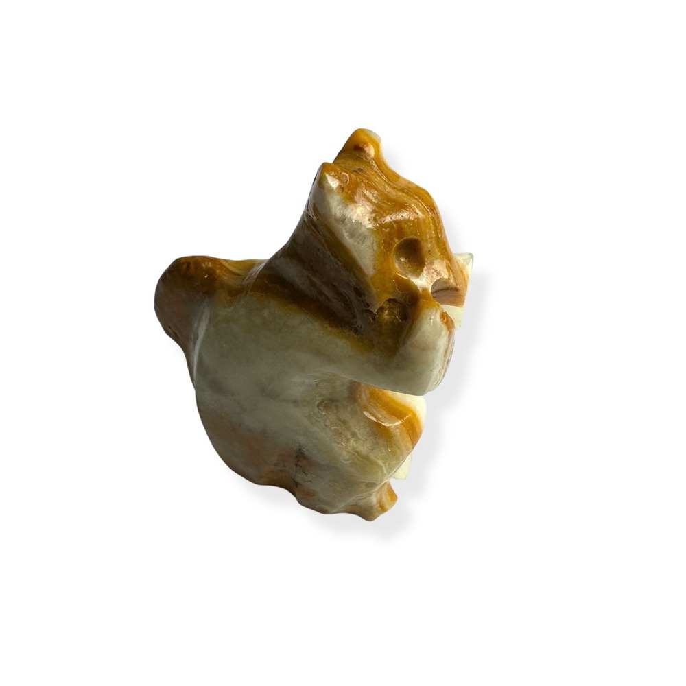 Vintage Miniature Hand Carved Onyx Marble Squirrel‎ Statue Sculpture Figurine 2"